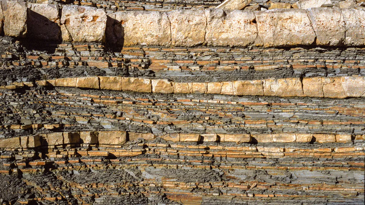 Layered sedimentary rock formation
